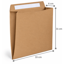 Envelope de papel kraft com fita dupla face M